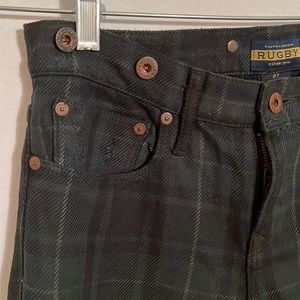 Rugby plaid stretch jeans